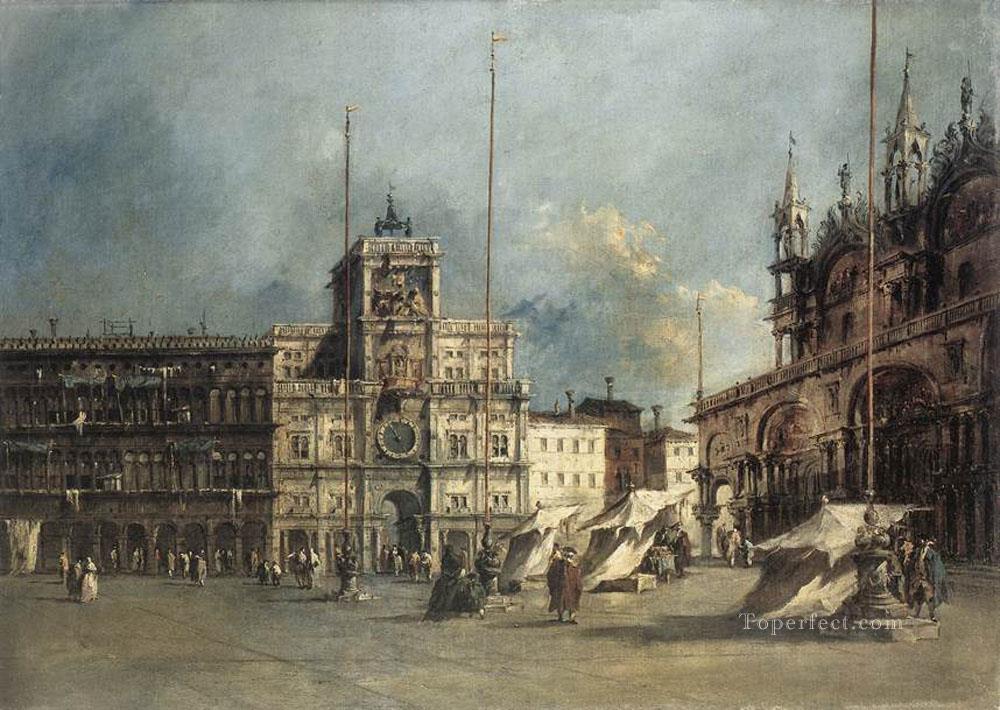 The Torre del Orologio Venetian School Francesco Guardi Oil Paintings